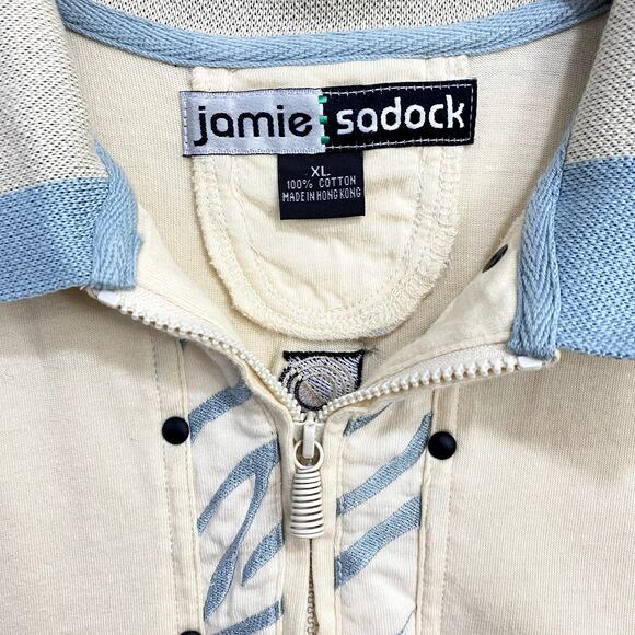 Jamie Sadock Tank Top Women's XL Beige Sleeveless Zipper Collared Golf Top - Picture 4 of 8